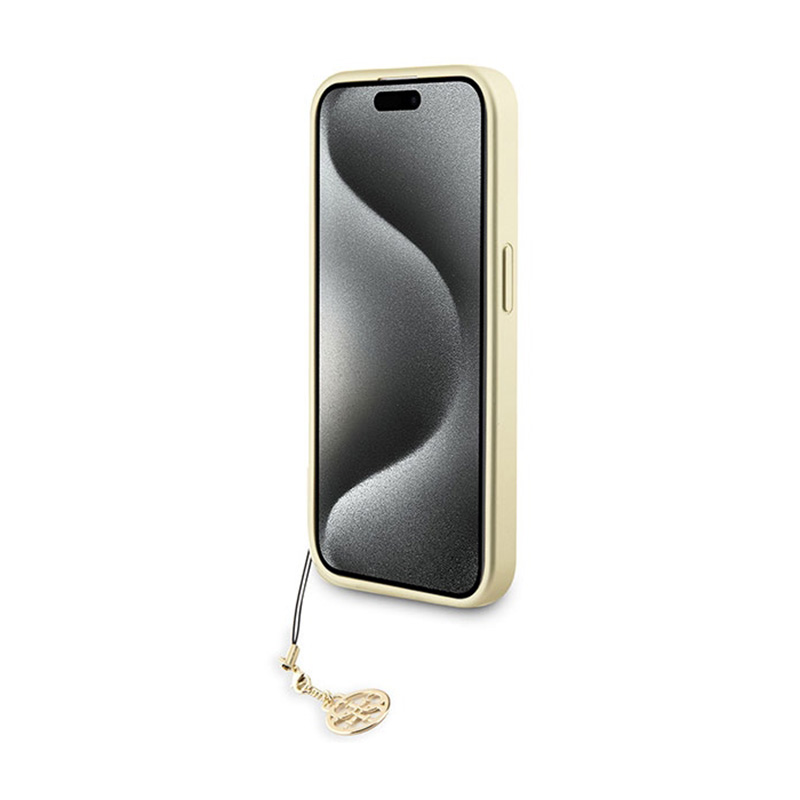 Guess 4G Charms Collection - Etui iPhone 15 Pro (brązowy)
