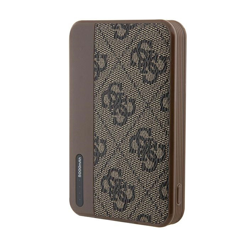 Guess 4G Leather Metal Logo - Power Bank 5000 mAh 15W (brązowy)