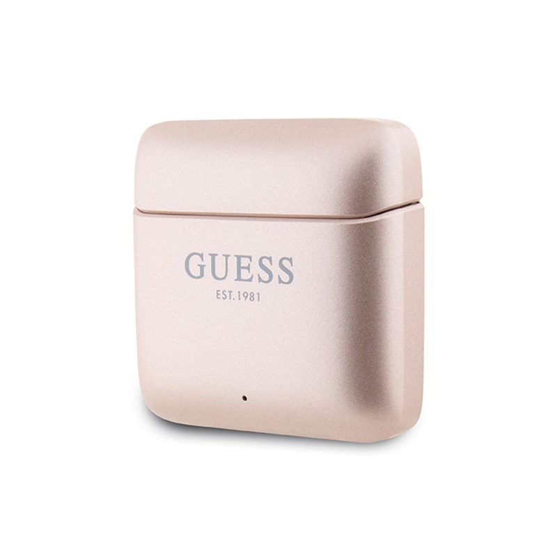 Guess Printed Logo - Słuchawki Bluetooth TWS + etui ładujące (różowy)