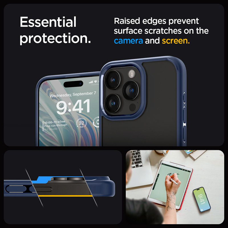 Spigen Ultra Hybrid - Etui do iPhone 15 Pro Max (Granatowy)