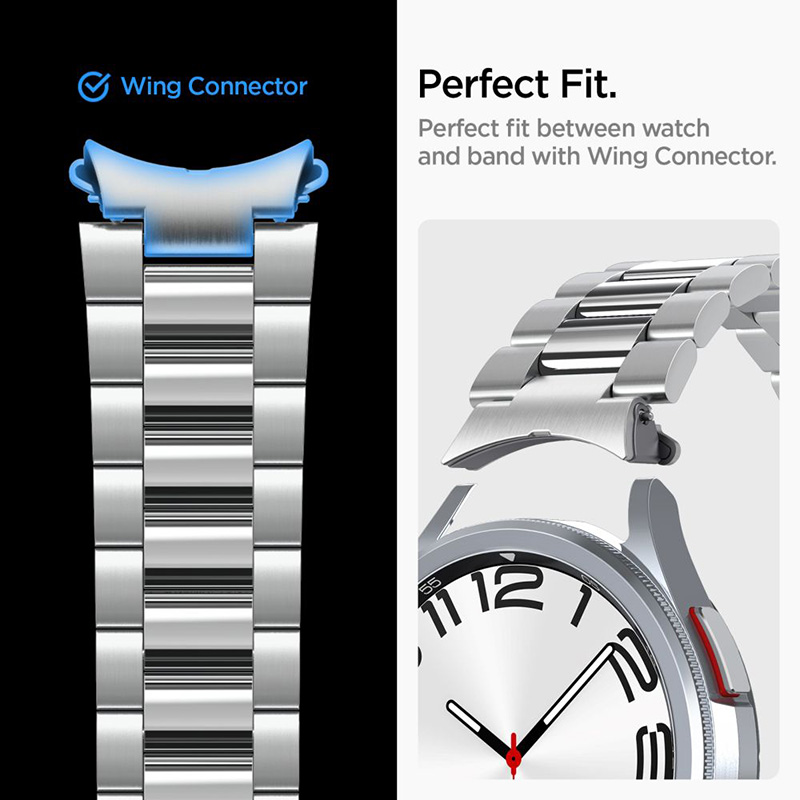 Spigen Modern Fit Band - Bransoleta do Samsung Galaxy Watch 6 Classic 47 mm (Srebrny)