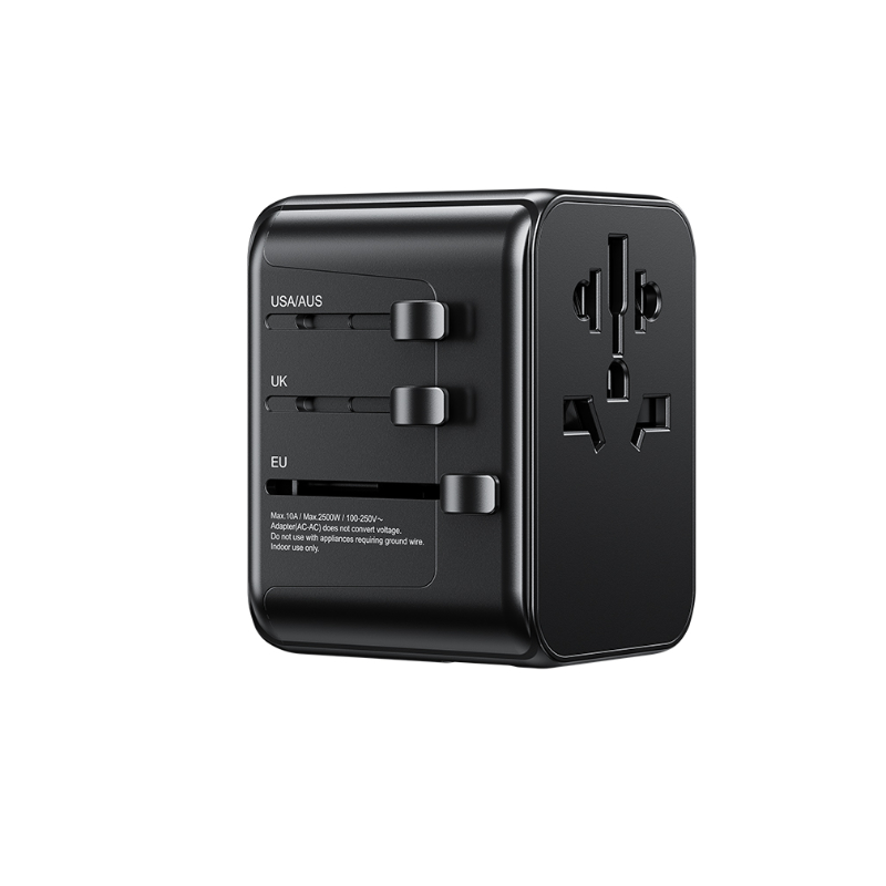WEKOME WP-U03 Pop Digital Series - Ładowarka / Adapter podróżny EU / UK / US / AU + 3x USB-C & 2x USB-A 30W (Czarny)