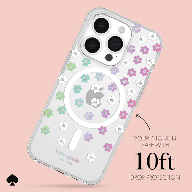 Kate Spade New York Protective MagSafe - Etui iPhone 15 Pro (Scattered Flowers)
