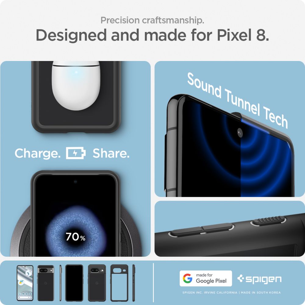 Spigen Ultra Hybrid - Etui do Google Pixel 8 (Czarny)