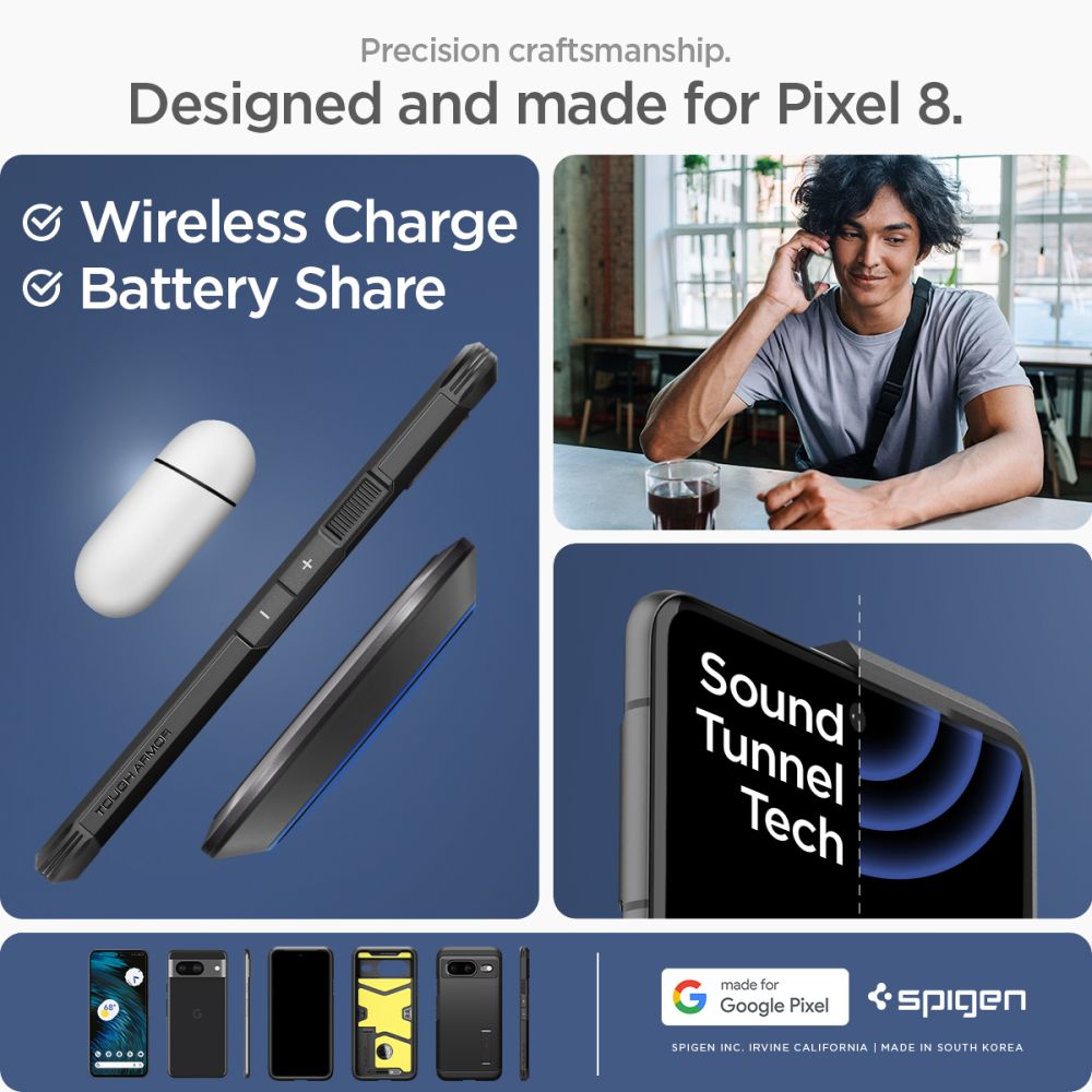 Spigen Tough Armor - Etui do Google Pixel 8 (Czarny)