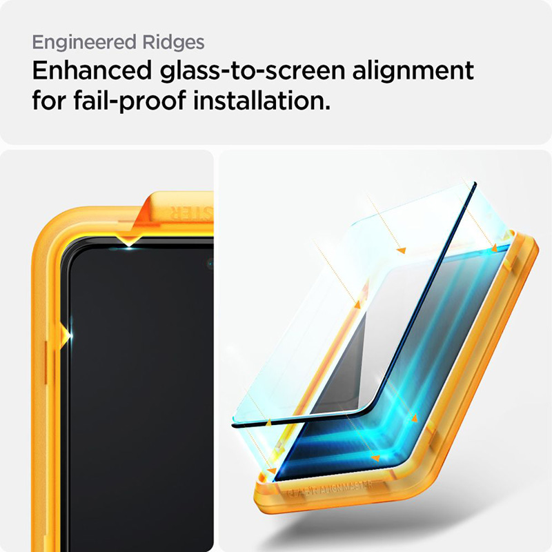 Spigen Alm Glass FC - Szkło hartowane do Google Pixel 8 (Czarna ramka)