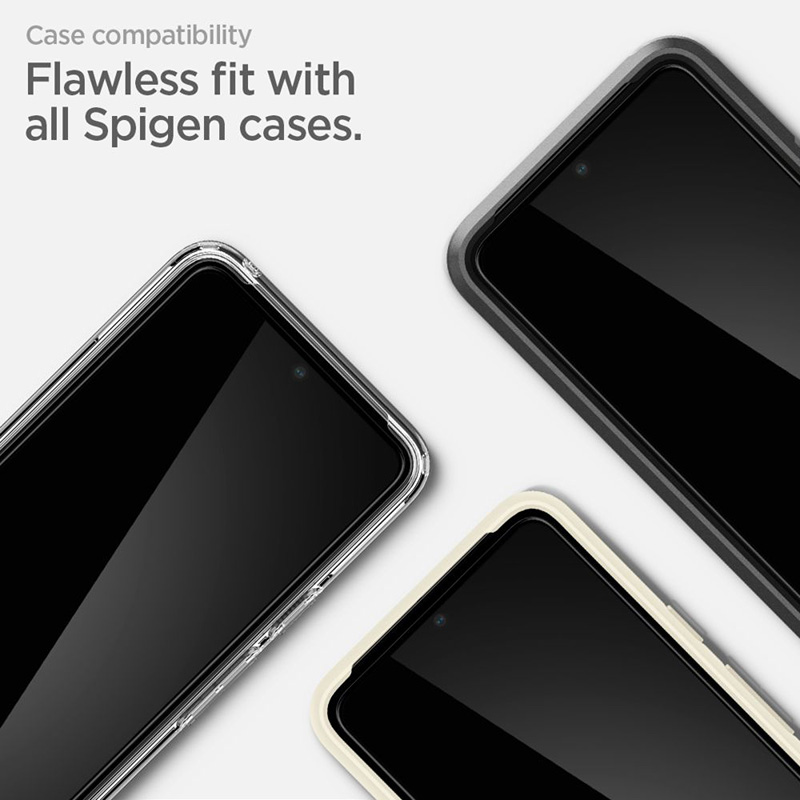 Spigen Alm Glass FC - Szkło hartowane do Google Pixel 8 (Czarna ramka)