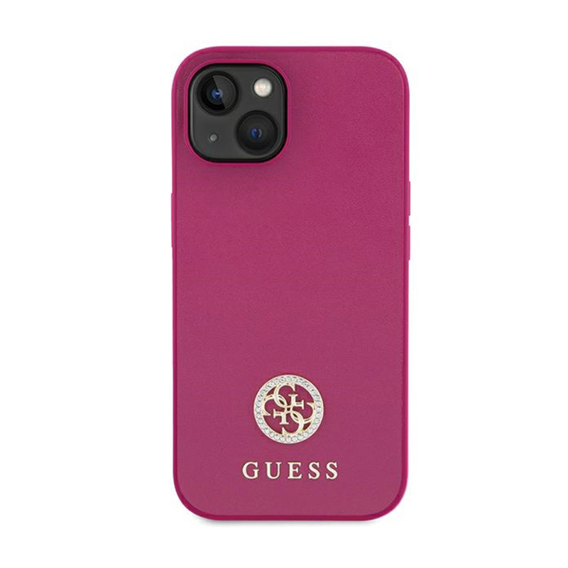 Guess 4G Strass Metal Logo - Etui iPhone 15 (różowy)