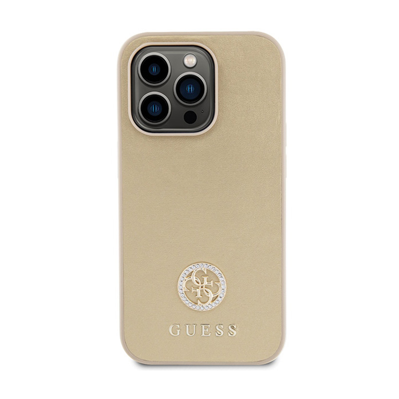 Guess 4G Strass Metal Logo - Etui iPhone 15 Pro Max (złoty)