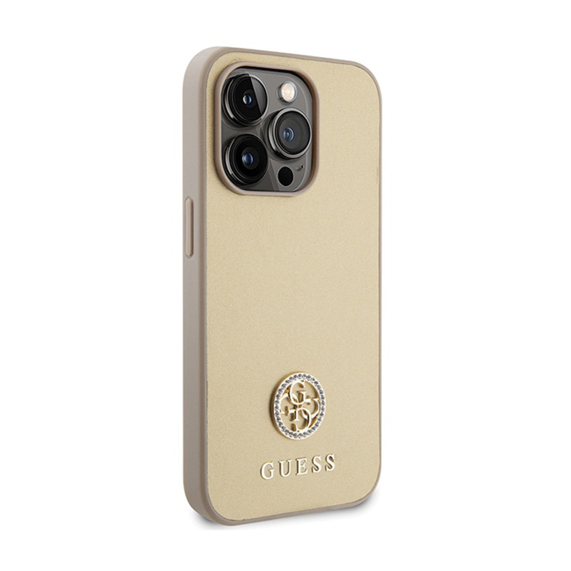 Guess 4G Strass Metal Logo - Etui iPhone 15 Pro Max (złoty)
