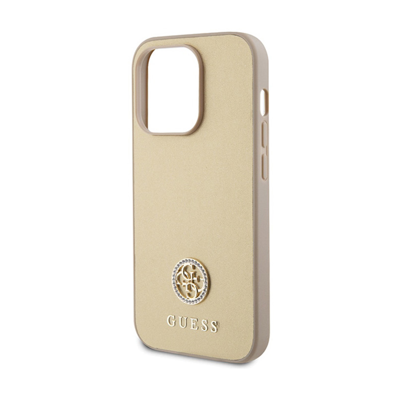 Guess 4G Strass Metal Logo - Etui iPhone 15 Pro Max (złoty)