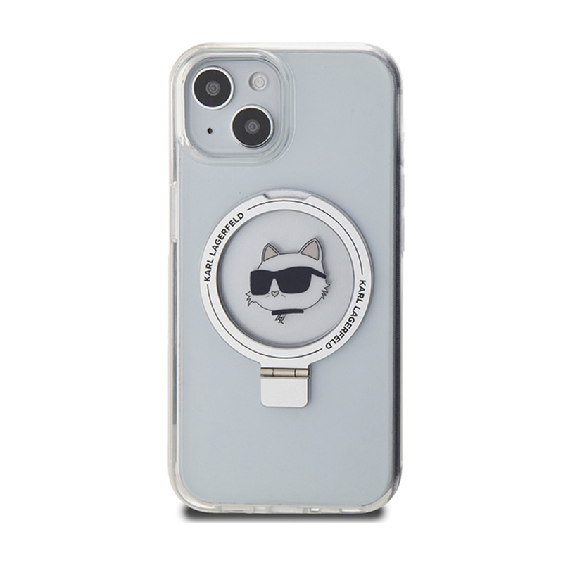 Karl Lagerfeld Ring Stand Choupette Head MagSafe - Etui iPhone 15 (biały)