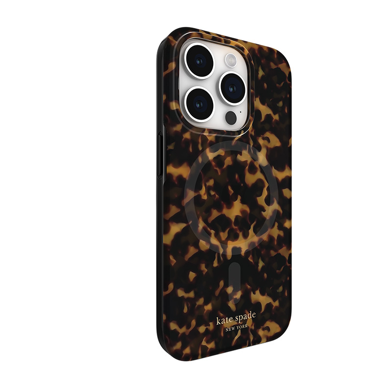 Kate Spade New York Protective MagSafe - Etui iPhone 15 Pro (Transparent Tortoise)