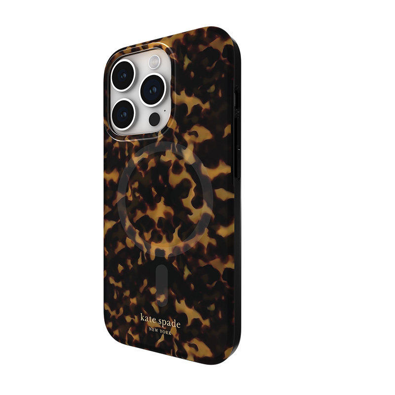 Kate Spade New York Protective MagSafe - Etui iPhone 15 Pro (Transparent Tortoise)