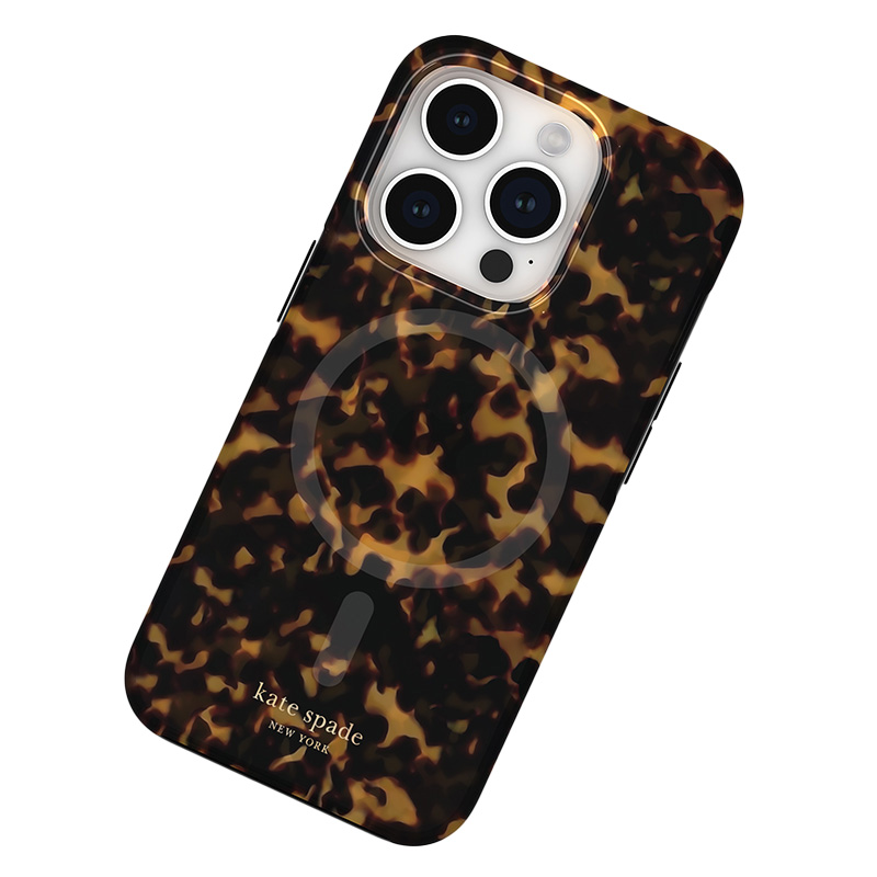 Kate Spade New York Protective MagSafe - Etui iPhone 15 Pro (Transparent Tortoise)