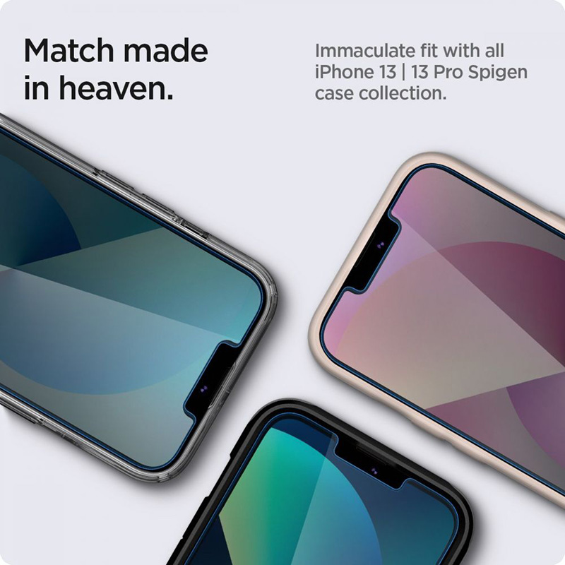 Spigen GLAS.TR EZ FIT Privacy 2-Pack - Szkło hartowane z filtrem prywatyzującym do iPhone 16e / iPhone 14 / iPhone 13 Pro / iPhone 13 2 szt