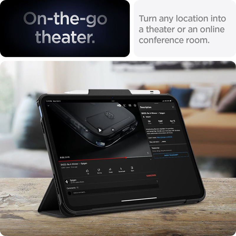 Spigen Rugged Armor Pro - Etui do iPad 11" (2025) / iPad 10.9” (2022) (Czarny)