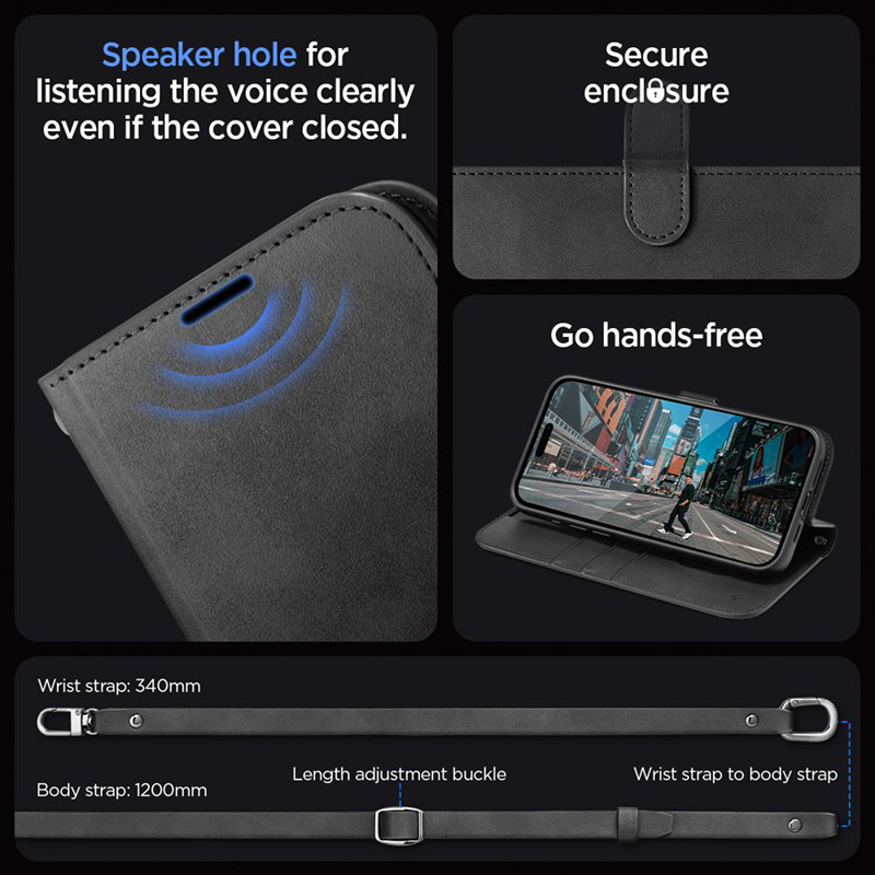 Spigen Wallet S Pro - Etui do iPhone 15 Pro Max (Czarny)
