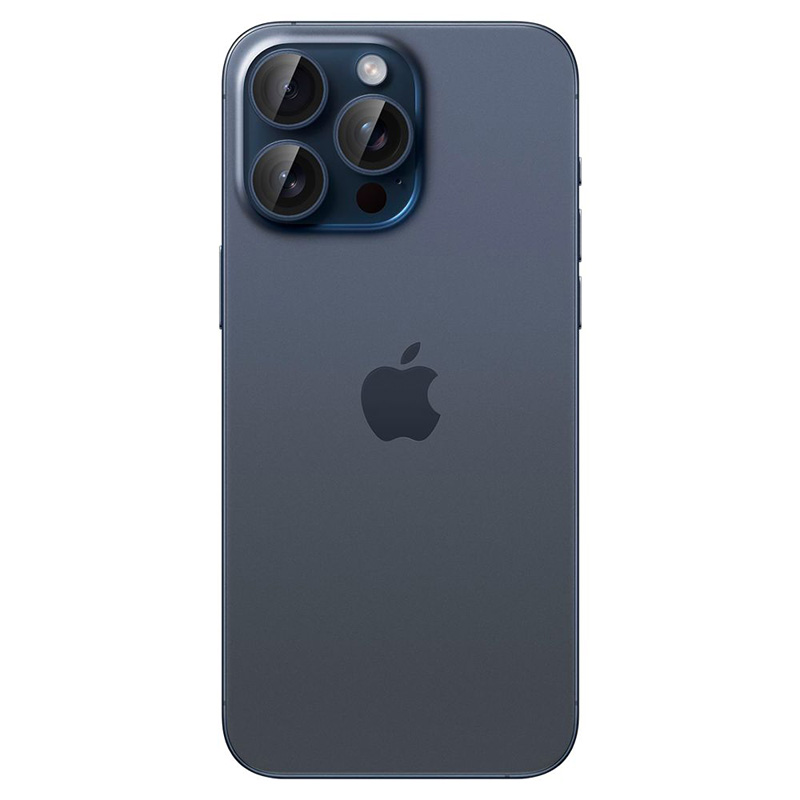Spigen Optik Pro GLAS.TR EZ Fit Camera Protector 2-Pack - Szkło ochronne na obiektyw do iPhone 15 Pro / 15 Pro Max / iPhone 14 Pro / 14 Pro Max (2 szt) (Blue Titanium)