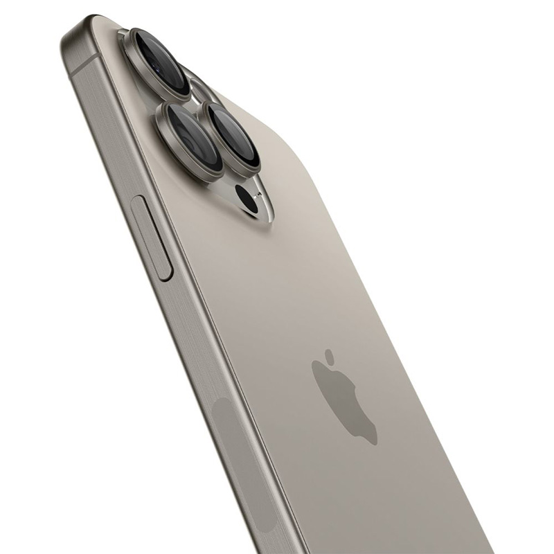 Spigen Optik Pro GLAS.TR EZ Fit Camera Protector 2-Pack - Szkło ochronne na obiektyw do iPhone 15 Pro / 15 Pro Max / iPhone 14 Pro / 14 Pro Max (2 szt) (Natural Titanium)