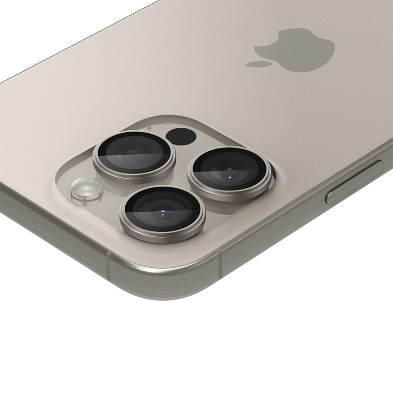 Spigen Optik Pro GLAS.TR EZ Fit Camera Protector 2-Pack - Szkło ochronne na obiektyw do iPhone 15 Pro / 15 Pro Max / iPhone 14 Pro / 14 Pro Max (2 szt) (Natural Titanium)
