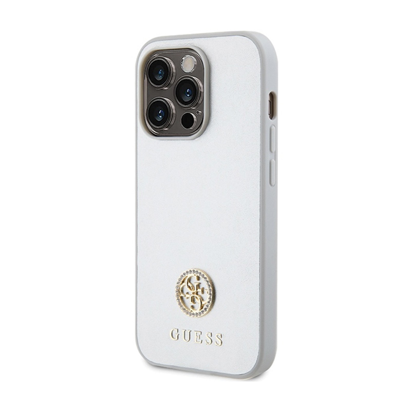 Guess 4G Strass Metal Logo - Etui iPhone 15 Pro (srebrny)