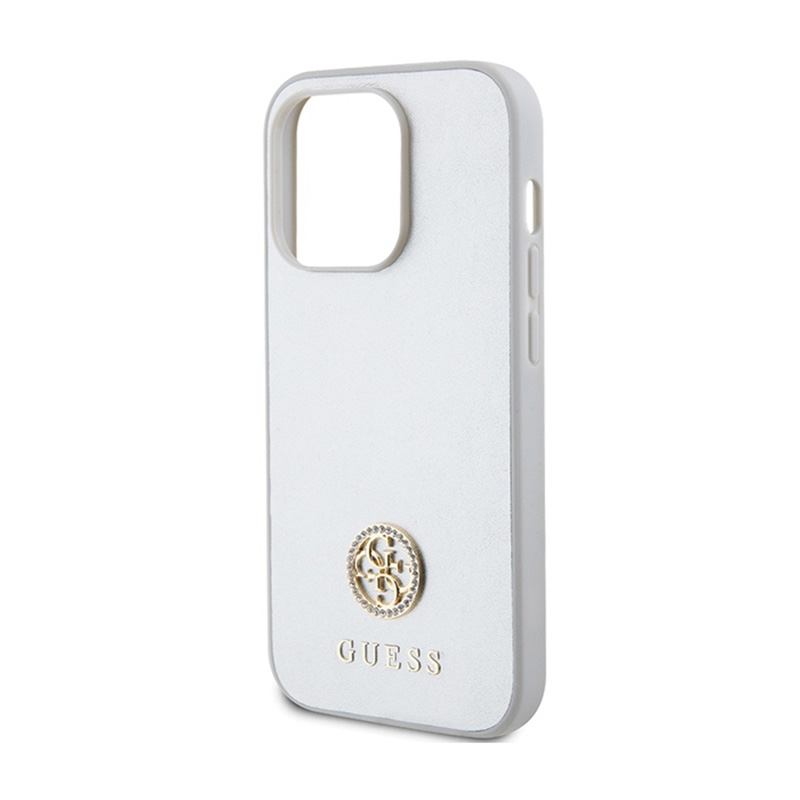 Guess 4G Strass Metal Logo - Etui iPhone 15 Pro (srebrny)