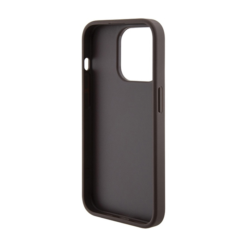 Guess Grip Stand 4G Triangle Strass Logo - Etui iPhone 15 Pro Max (brązowy)