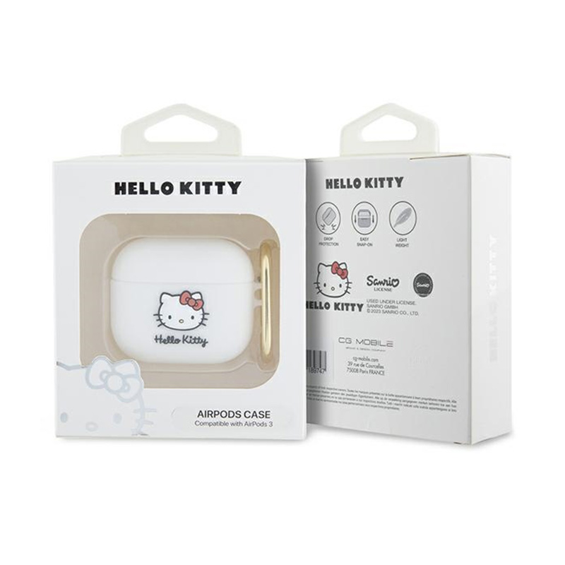 Hello Kitty Silicone 3D Kitty Head - Etui AirPods 3 (biały)