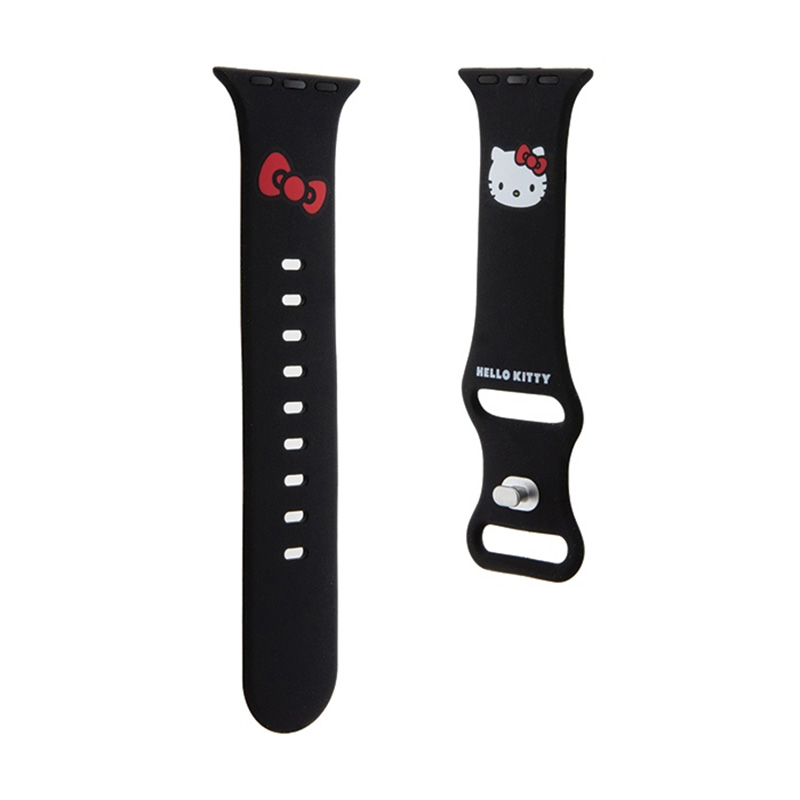 Hello Kitty Silicone Kitty Head - Pasek do Apple Watch 38/40/41 mm (czarny)
