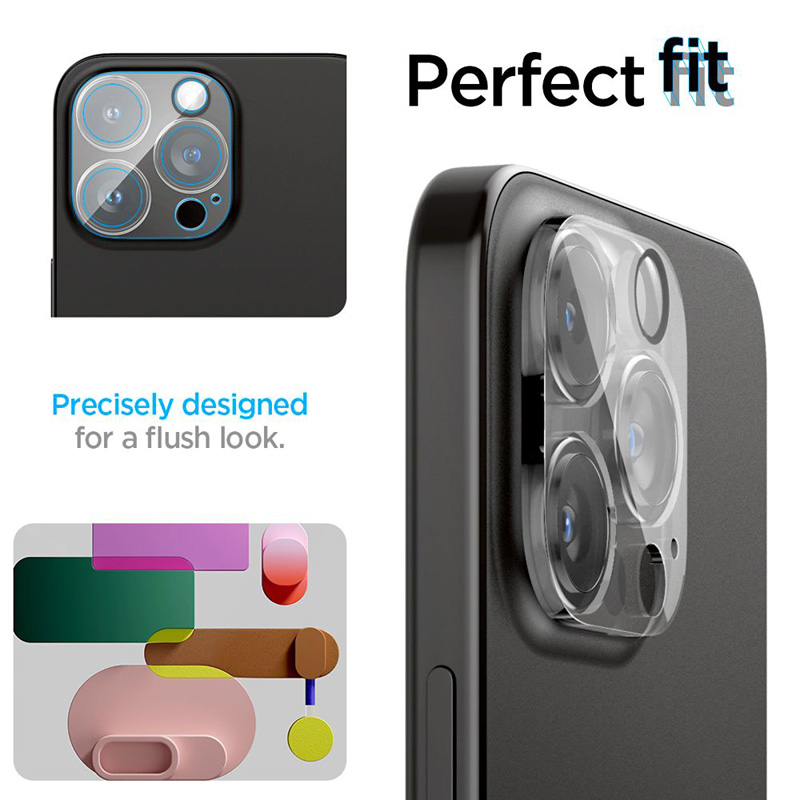 Spigen Optik.TR Camera Protector - Szkło ochronne na obiektyw do iPhone 15 Pro / 15 Pro Max / iPhone 14 Pro / 14 Pro Max (2 szt) (Przezroczysty)