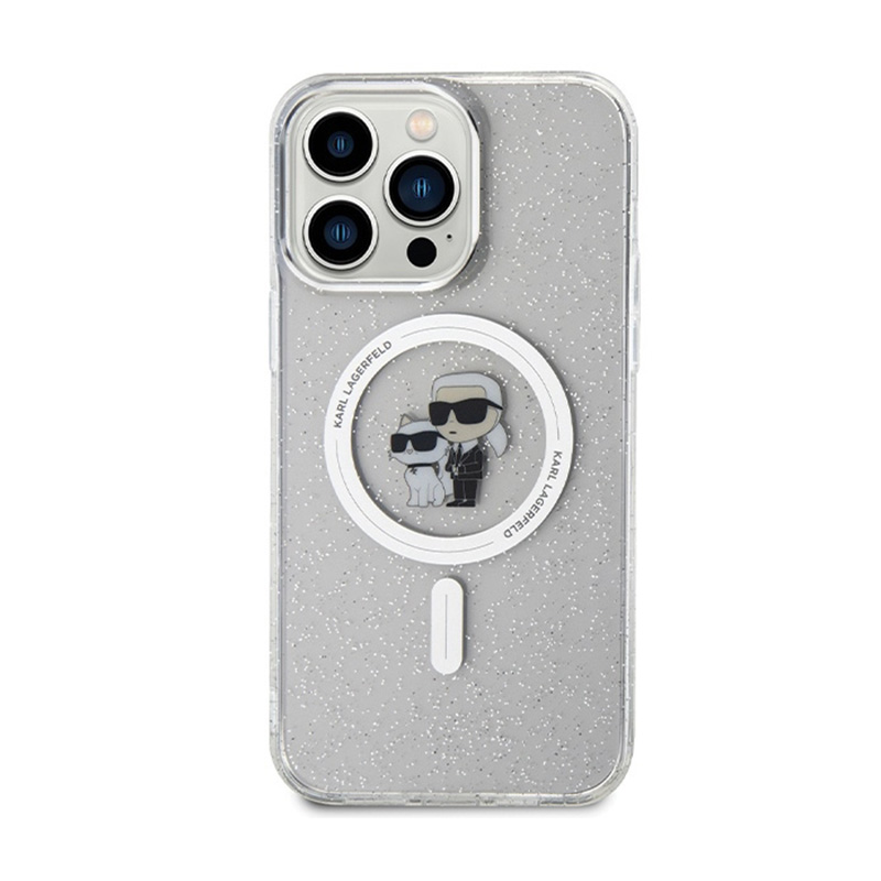 Karl Lagerfeld Karl & Choupette Glitter MagSafe - Etui iPhone 14 Pro Max (przezroczysty)