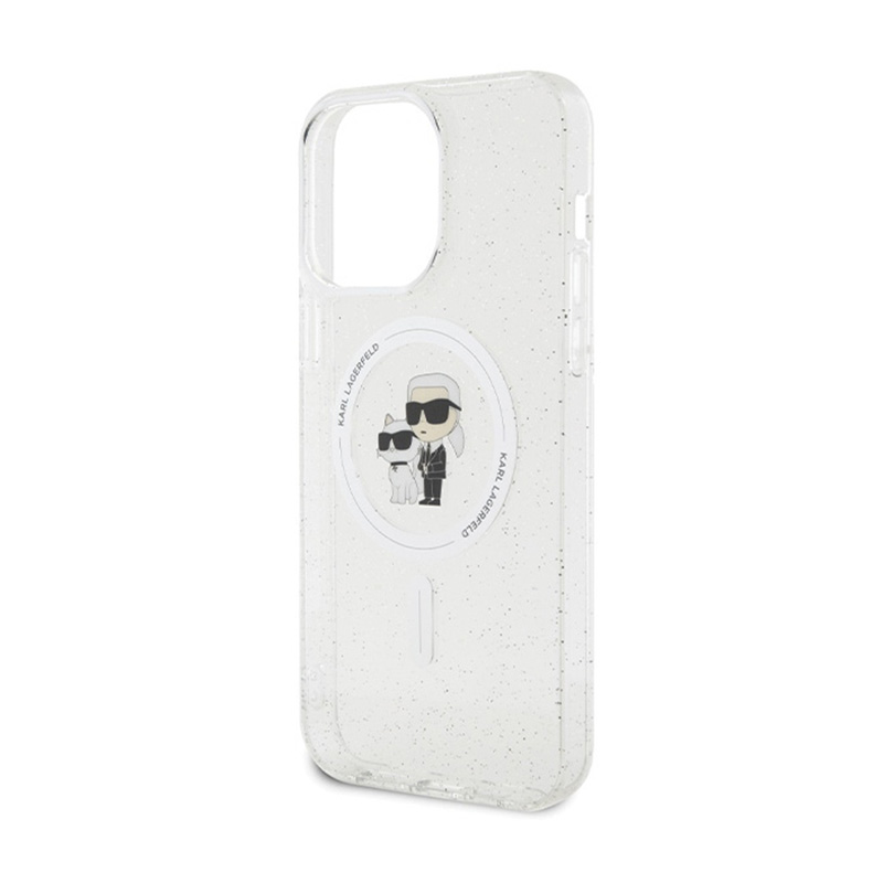 Karl Lagerfeld Karl & Choupette Glitter MagSafe - Etui iPhone 14 Pro Max (przezroczysty)