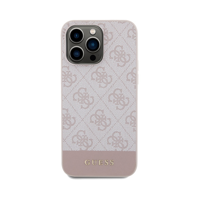 Guess 4G Bottom Stripe Collection - Etui iPhone 15 Pro Max (różowy)