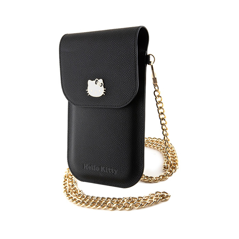 Hello Kitty Leather Metal Logo Chain - Torebka crossbody na telefon (czarny)