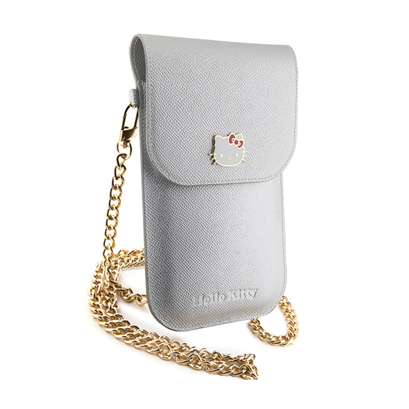 Hello Kitty Leather Metal Logo Chain - Torebka crossbody na telefon (srebrny)