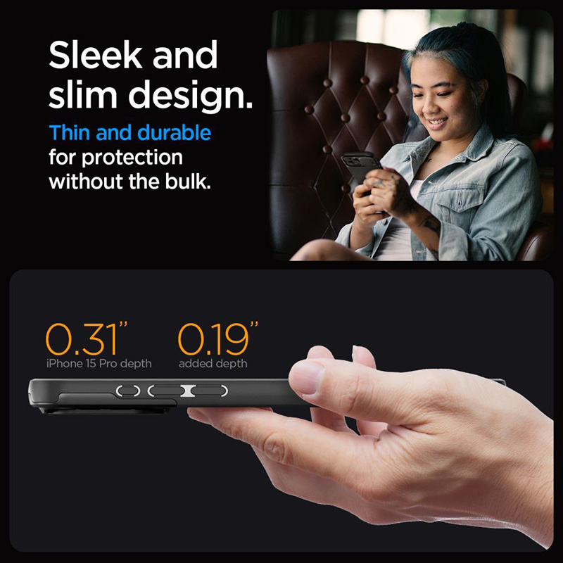 Spigen Optik Armor Mag MagSafe - Etui do iPhone 15 Pro (Czarny)