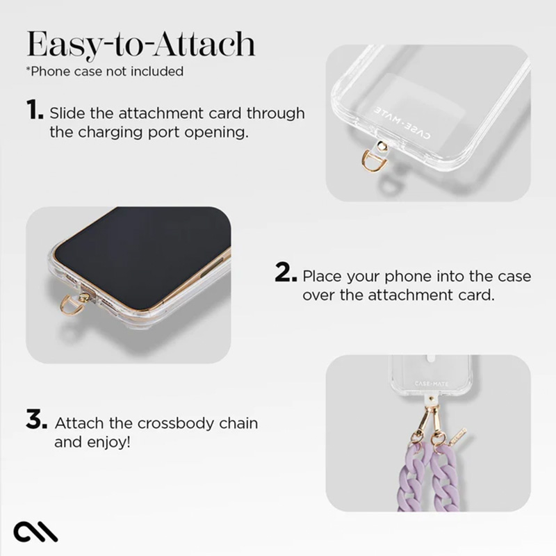 Case-Mate Phone Crossbody Chain – Smycz / Łańcuszek na ramię do telefonu (Lavender)