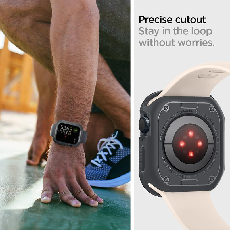 Spigen Rugged Armor - Obudowa do Apple Watch 4/5/6/7/8/9/SE 44/45 mm (Dark Grey)