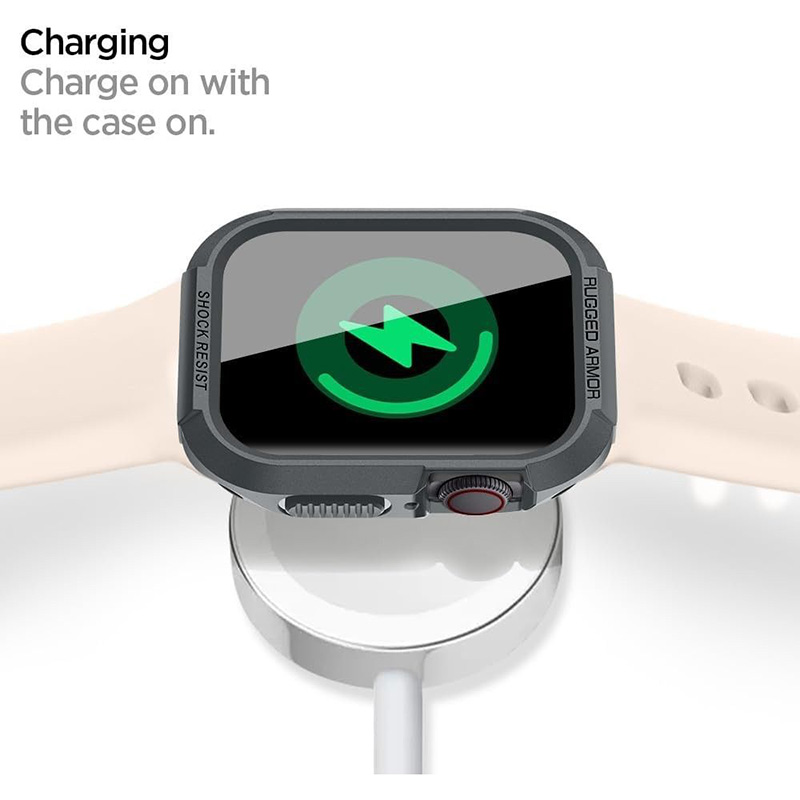 Spigen Rugged Armor - Obudowa do Apple Watch 4/5/6/7/8/9/SE 44/45 mm (Dark Grey)