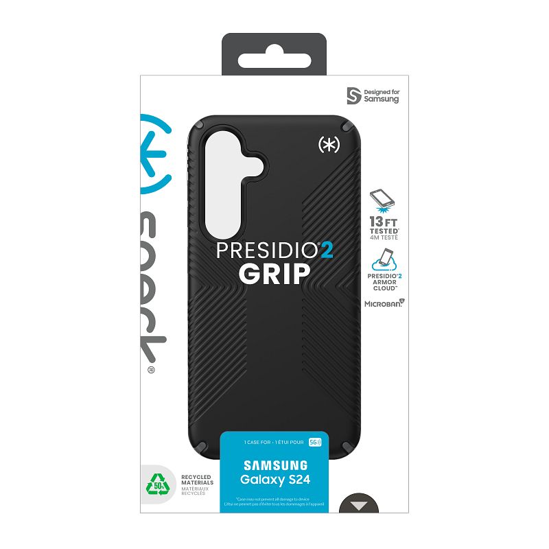 Speck Presidio2 Grip - Etui Samsung Galaxy S24 (Black/Slate Grey/White)