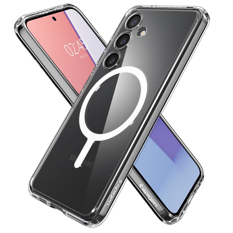 Spigen Crystal Hybrid OneTap Ring MagSafe - Etui do Samsung Galaxy S24 (Biały)
