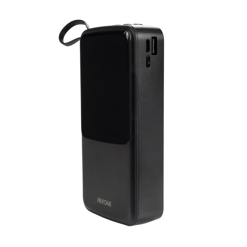 WEKOME WP-10 Pop Digital Series - Power bank 20000 mAh z wbudowanym kablem USB-C / Lightning / Micro USB / USB-A (Czarny)