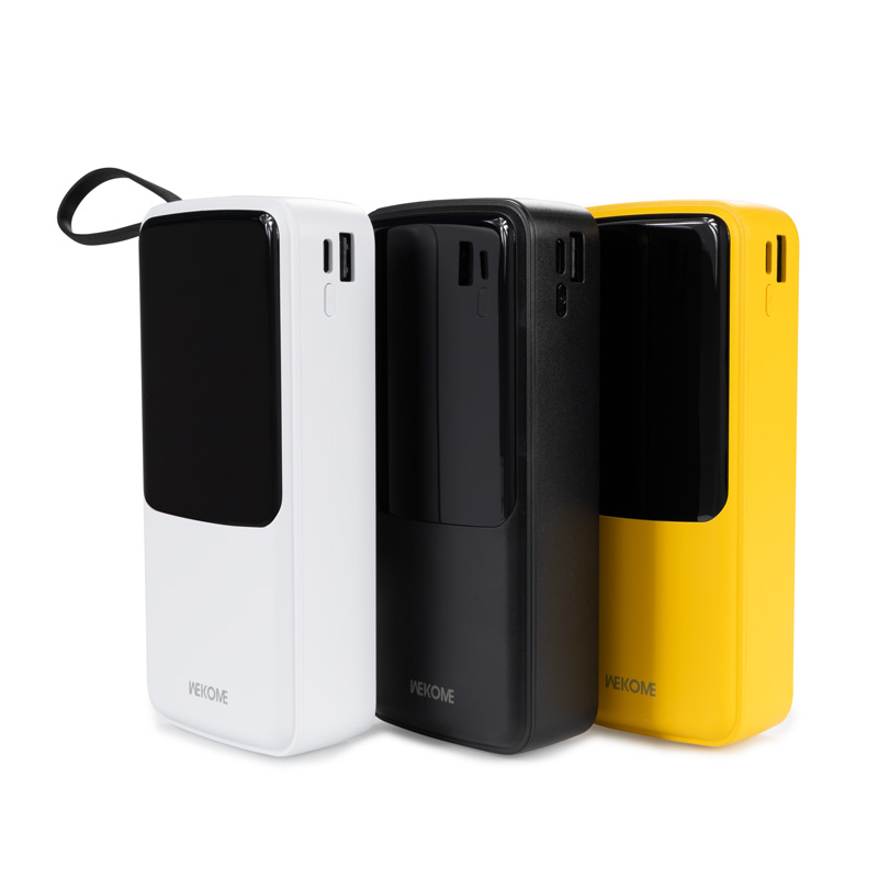 WEKOME WP-10 Pop Digital Series - Power bank 20000 mAh z wbudowanym kablem USB-C / Lightning / Micro USB / USB-A (Biały)