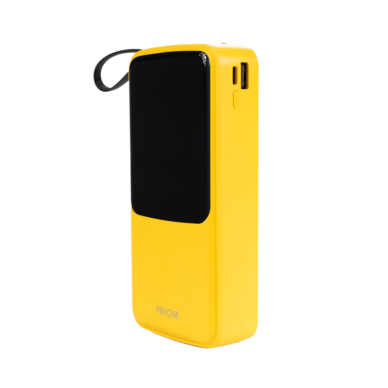 WEKOME WP-10 Pop Digital Series - Power bank 20000 mAh z wbudowanym kablem USB-C / Lightning / Micro USB / USB-A (Żółty)