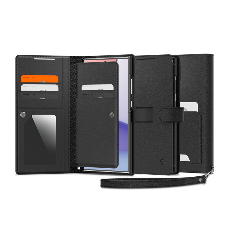 Spigen Wallet S Plus - Etui do Samsung Galaxy S24 Ultra (Czarny)