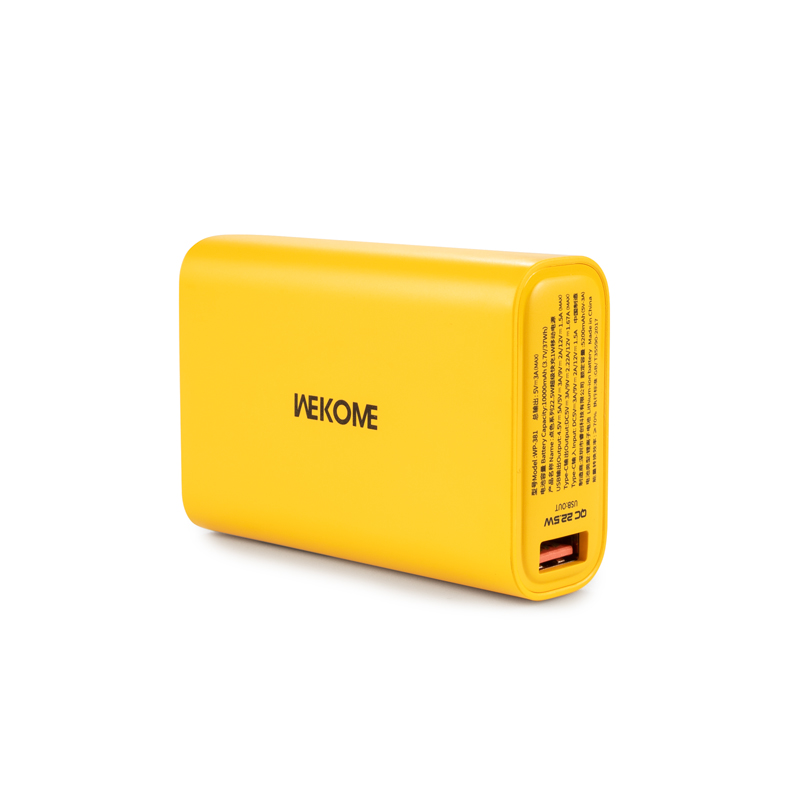 WEKOME WP-381 Tint Series - Power bank 10000 mAh Super Fast Charging USB-C PD 20W + USB-A QC3.0 22.5W (Żółty)
