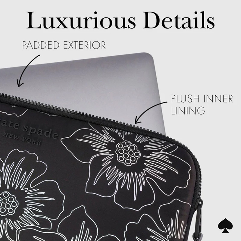 Kate Spade New York Puffer Sleeve - Pokrowiec MacBook Pro 16" / Laptop 16" (Hollyhock Iridescent Black)