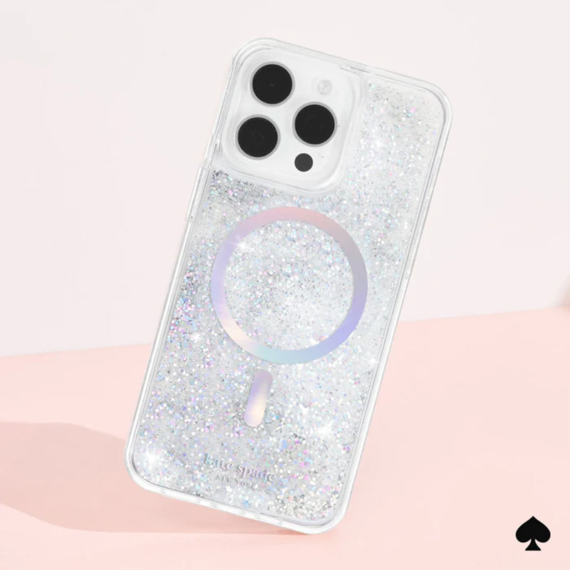 Kate Spade New York Liquid Glitter MagSafe - Etui iPhone 15 Pro (Opal Iridescent)