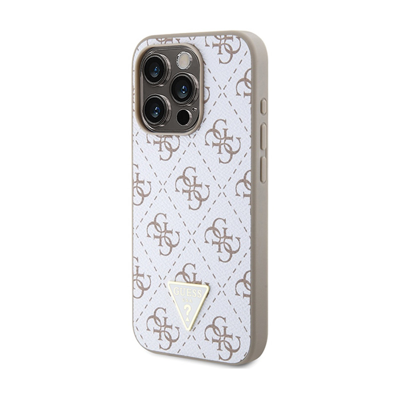 Guess 4G Triangle Metal Logo - Etui iPhone 15 Pro Max (biały)
